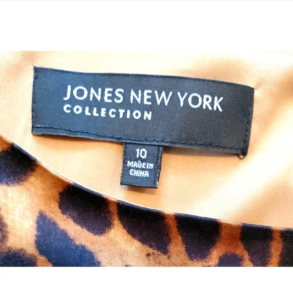 JONES NEW YORK COLLECTION LEOPARD DRESS - Picture 4 of 15